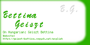 bettina geiszt business card